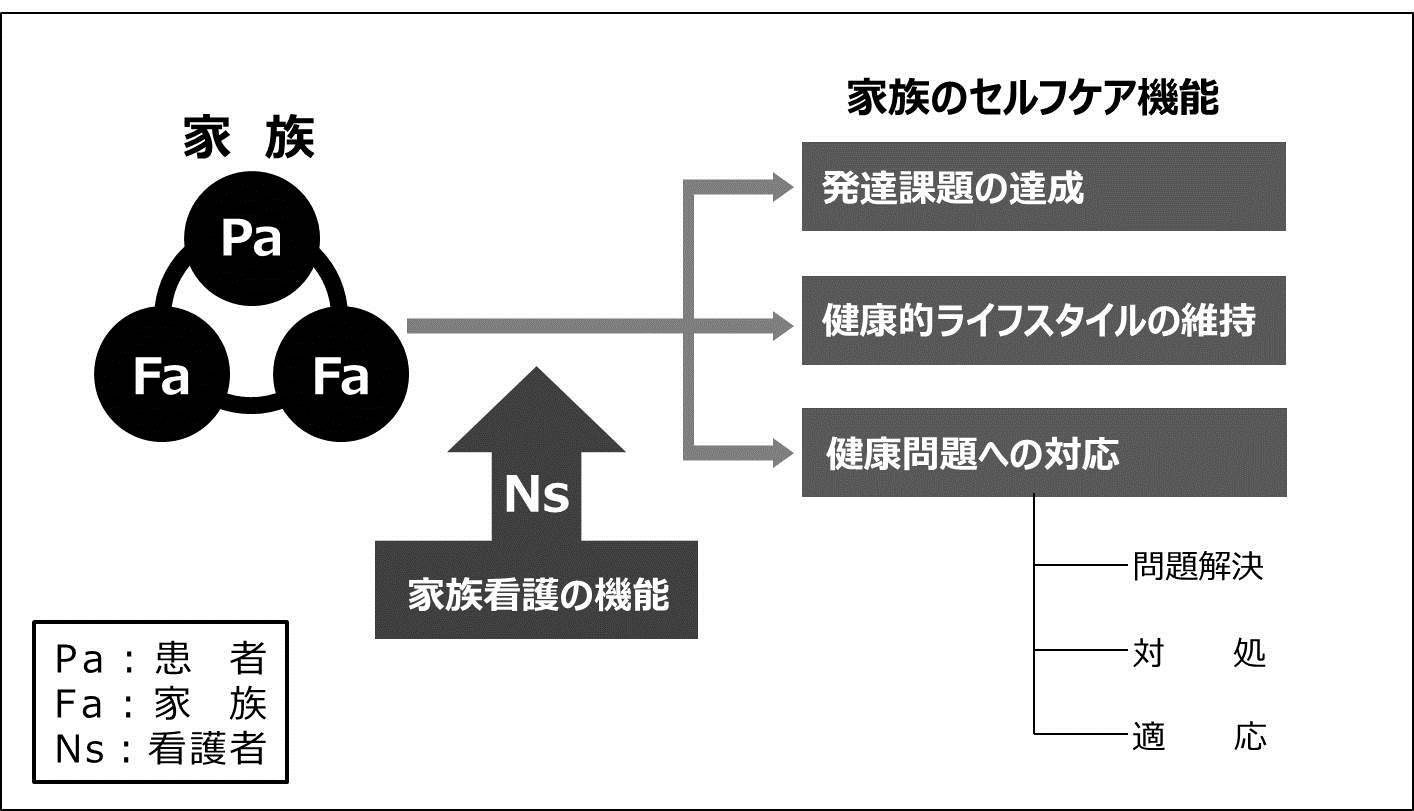 図1 家族のセルフケア機能に働きかける看護介入・援助モデル